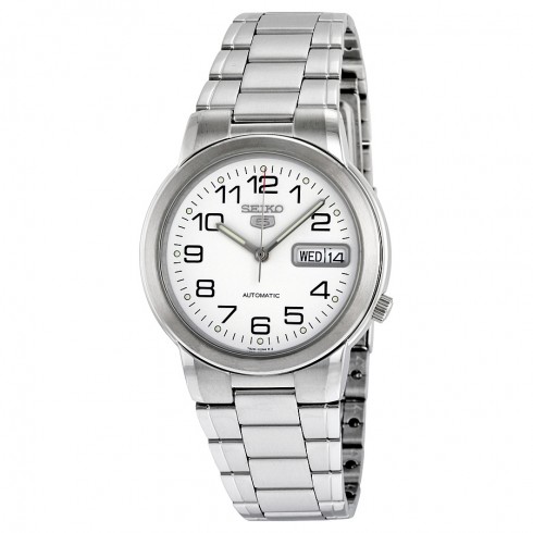 Seiko 5 White Dial Automatic Stainless Steel Men's Watch SNXE95 watches