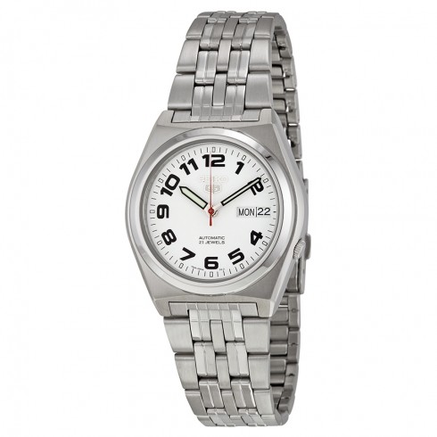 Seiko 5 White Dial Stainless Steel Automatic Men's Watch SNK653 watches