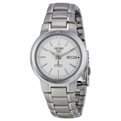 Seiko 5 White Dial Stainless Steel Automatic Men's Watch SNKA01 watches