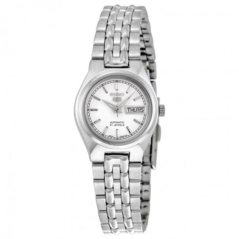 Seiko 5 White Dial Stainless Steel Ladies Watch SYM787 watches
