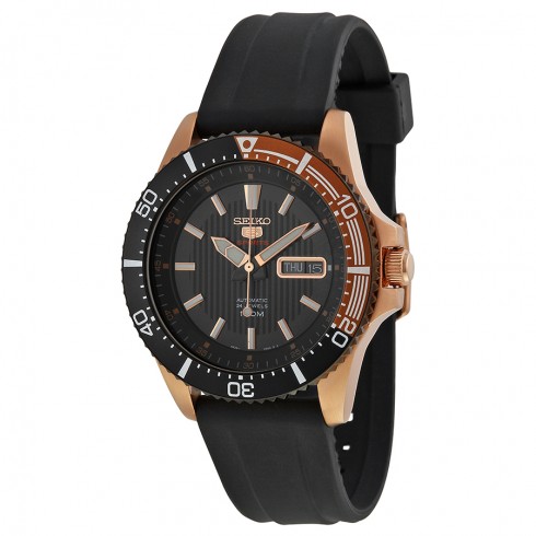 Seiko Automatic Black Dial Black Rubber Men's Watch SRP560 watches