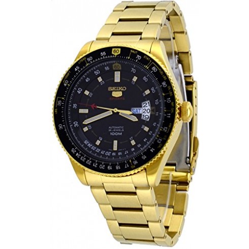 Seiko Automatic Black Dial Gold-plated Men's Watch SRP618 watches