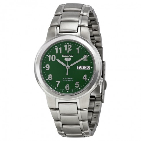 Seiko Automatic Green Dial Stainless Steel Men's Watch SNKA17 watches