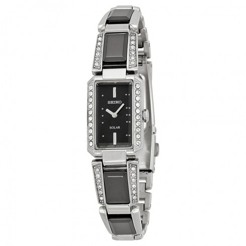 Seiko Black Ceramic Stainless Steel Black Ceramic Ladies Watch SUP171 watches