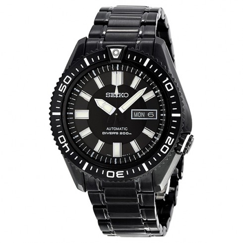 Seiko Black Dial Black Ion-plated Men's Watch SKZ329 watches