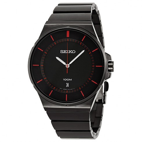 Seiko Black Dial Black IP Stainless Steel Men's Watch SGEG25 watches