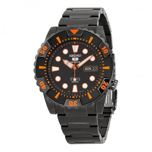 Seiko Black Dial Black PVD Men's Watch SNZJ21 watches