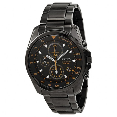 Seiko Black Dial Chronograph Black PVD Stainless Steel Men's Watch SNDD65 watches
