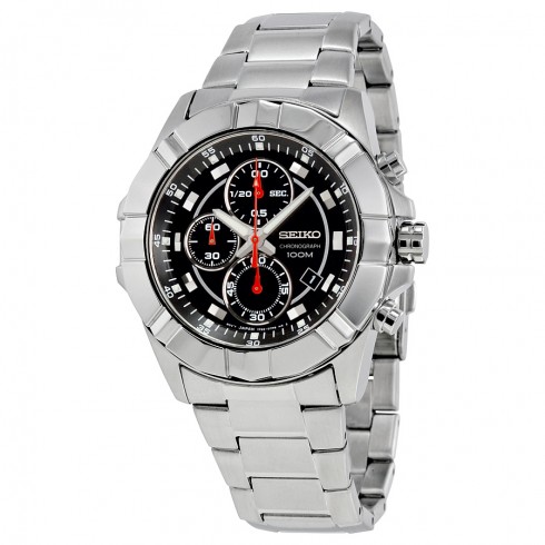 Replica Seiko Black Dial Chronograph Stainless Steel Men's Watch SNDD73 Watch