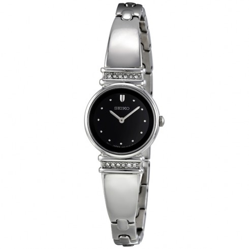 Seiko Black Dial Crystal Accented Ladies Watch SUJG31 watches