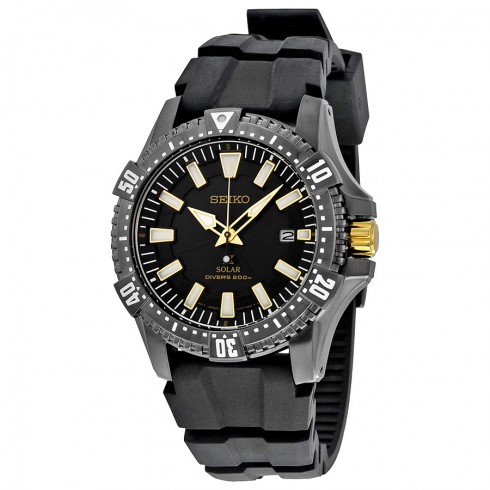 Seiko Black Dial Solar Quartz Men's Watch SNE373 watches