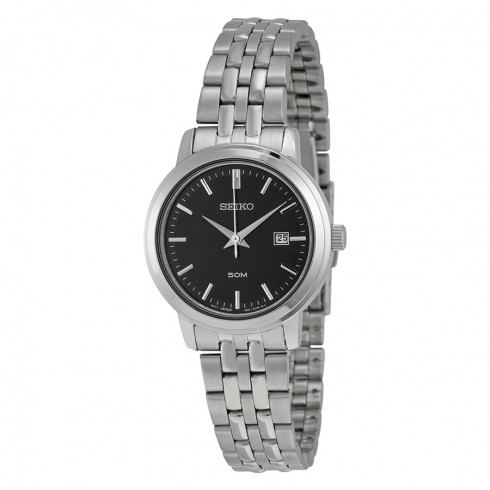 Seiko Black Dial Stainless Steel Ladies Watch SUR829 watches