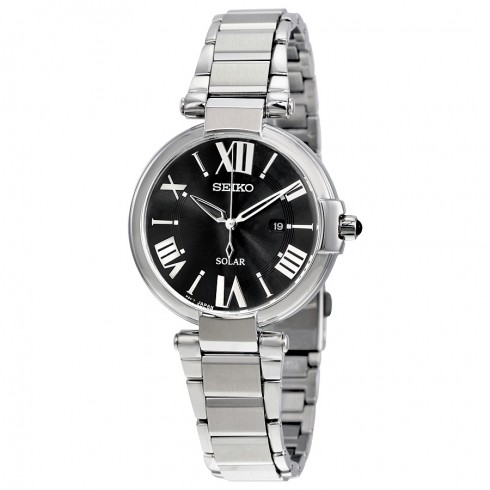 Seiko Black Dial Stainless Steel Ladies Watch SUT173 watches