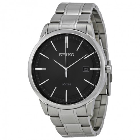 Seiko Black Dial Stainless Steel Men's Watch SGEH09P1 watches