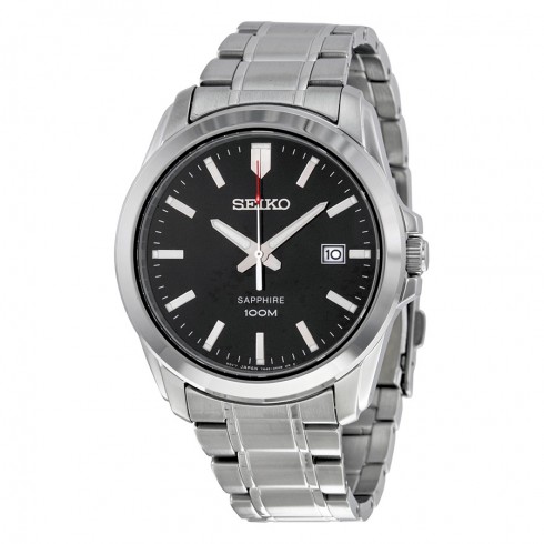 Seiko Black Dial Stainless Steel Men's Watch SGEH49 watches