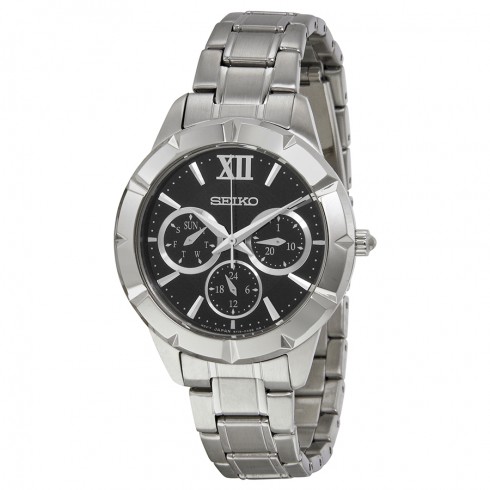 Seiko Black Dial Stainless Steel Men's Watch SKY689P1 watches