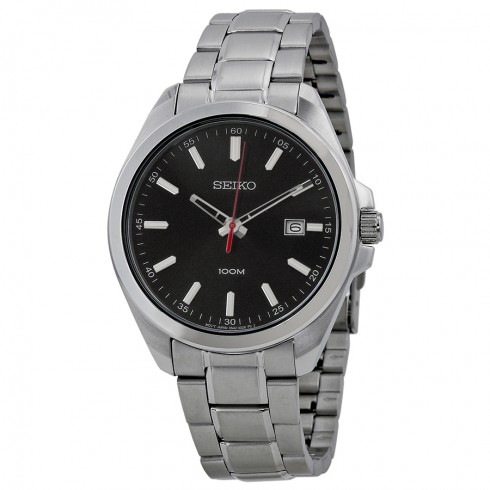Seiko Black Dial Stainless Steel Men's Watch SUR061 watches