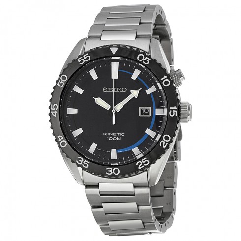 Seiko Black Dial Stainless Steel Men's Watch SKA623 watches