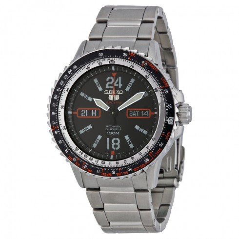 Seiko Black Dial Stainless Steel Men's Watch SRP347 watches