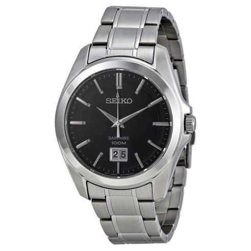 Seiko Black Dial Stainless Steel Men's Watch SUR009P1 watches
