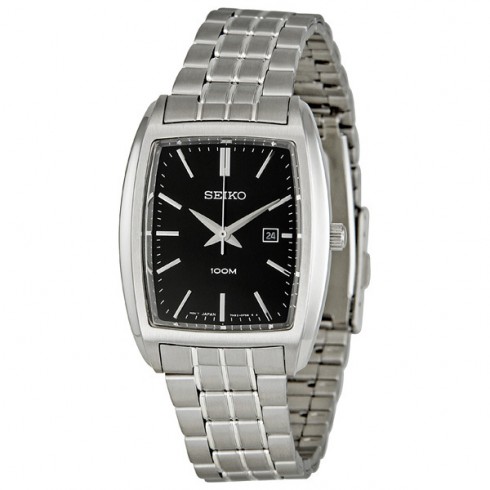 Seiko Black Dial Stainless Steel Men's Watch SXD841 watches