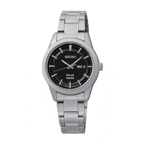 Seiko Black Dial Stainless Steel Quatrz Ladies Watch SUT161P1S watches