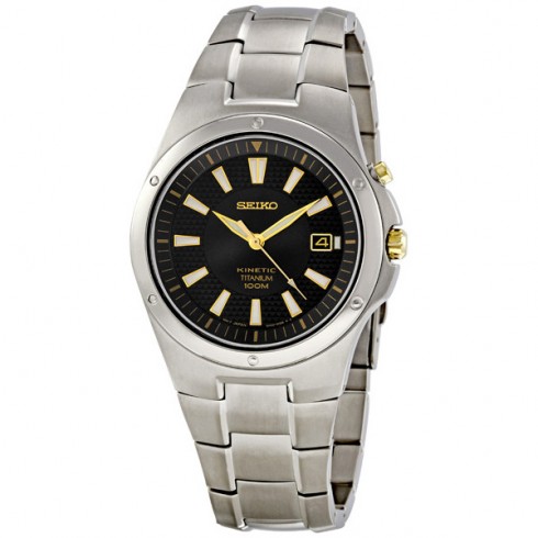 Seiko Black Dial Titanium Men's Watch SKA399 watches