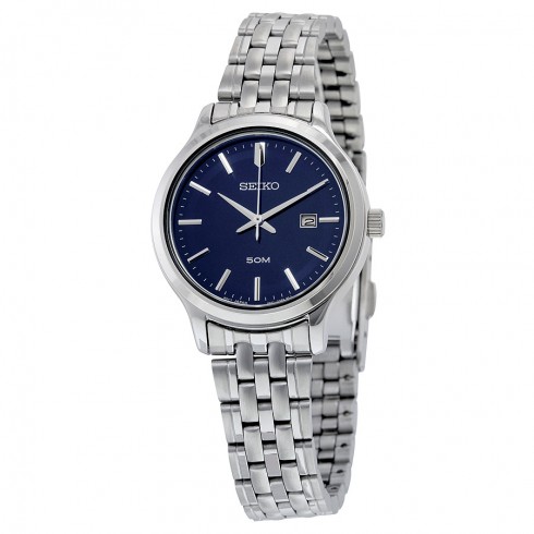Seiko Blue Dial Stainless Steel Quatrz Ladies Watch SUR797 watches