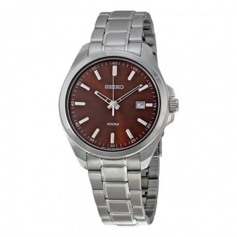 Seiko Brown Dial Stainless Steel Men's Watch SUR069 watches