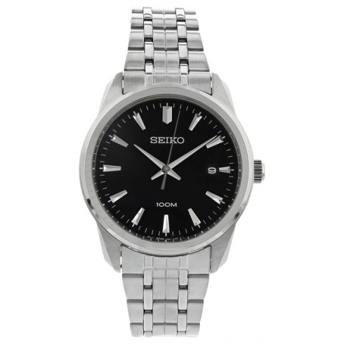 Seiko Casual Black Dial Stainless Steel Men's Watch SGEG05 watches