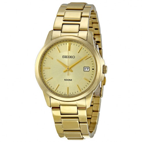 Replica Seiko Champagne Dial Gold Tone Steel Men's Watch SGEF58 Watch