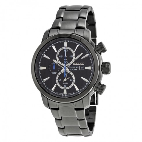 Seiko Chronograph Black Dial Black Ion-plated Men's Watch SNAF49 watches
