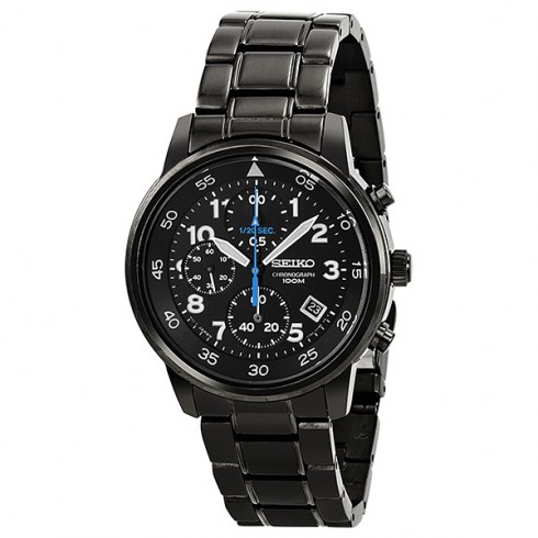 Seiko Chronograph Black Dial Black PVD Men's Watch SNDE09 watches