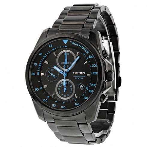 Seiko Chronograph Black Dial Black PVD Stainless Steel Men's Watch SNDD67 watches