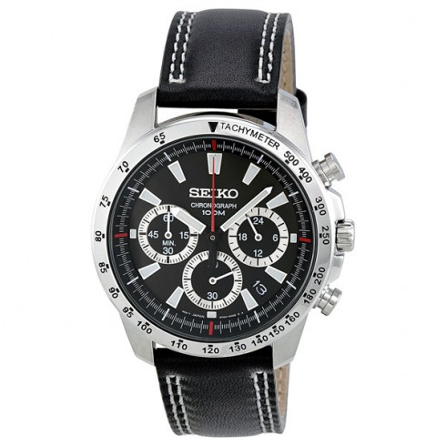 Seiko Chronograph Black Dial Men's Watch SSB033 watches