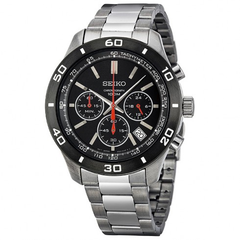Seiko Chronograph Black Dial Men's Watch SSB053 watches