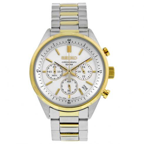 Seiko Chronograph Black Dial Men's Watch SSB064 watches