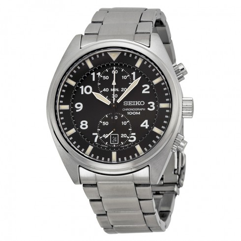 Seiko Chronograph Black Dial Quartz Men's Watch SNN231P1 watches