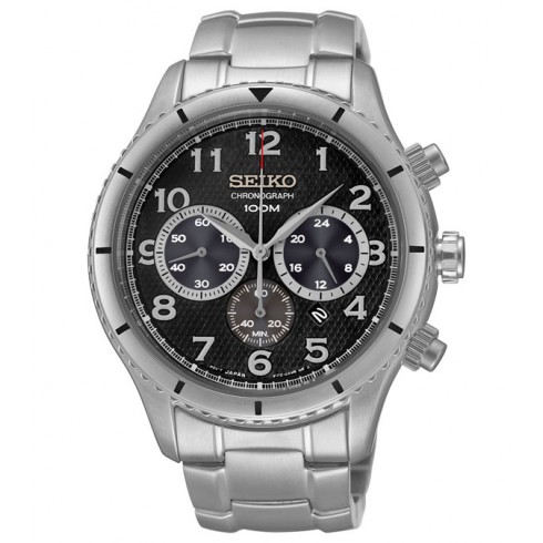 Seiko Black Dial Stainless Steel Men's Quartz Watch SRW037 watches