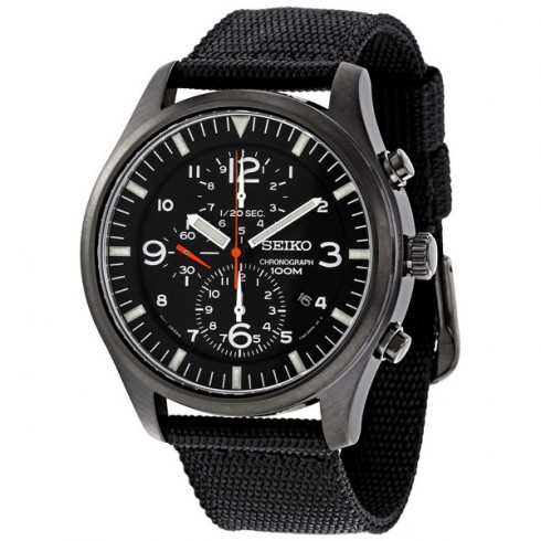 Seiko Chronograph Black Ion Men's Watch SNDA65 watches