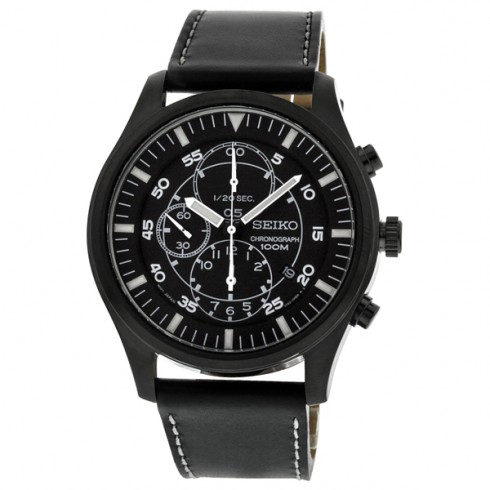 Seiko Chronograph Black Ion-plated Men's Watch SNDA21 watches