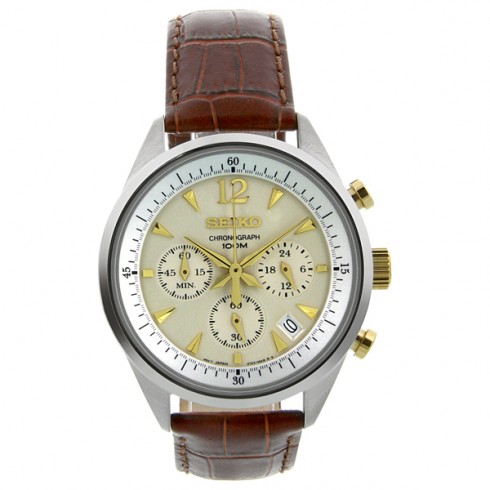 Seiko Chronograph Champagne Dial Men's Watch SSB069 watches