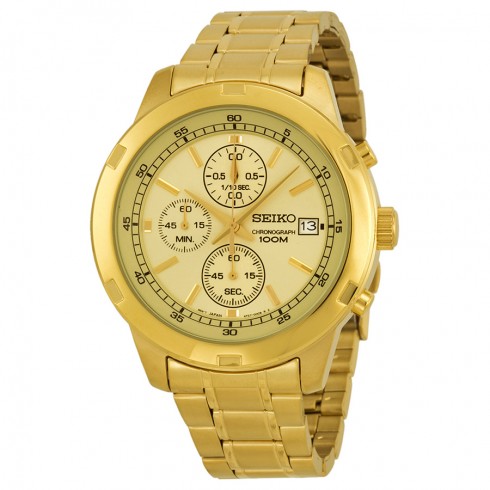 Seiko Chronograph Gold Dial Gold-tone Men's Watch SKS426 watches