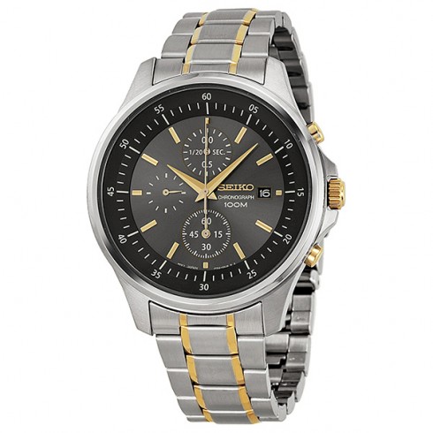 Seiko Chronograph Gray Dial Two-tone Stainless Steel Men's Watch SNDE25 watches
