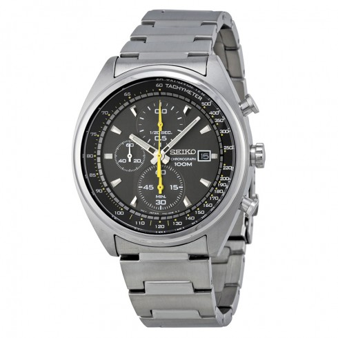 Seiko Chronograph Grey Dial Stainless Steel Men's Watch SNDF85 watches
