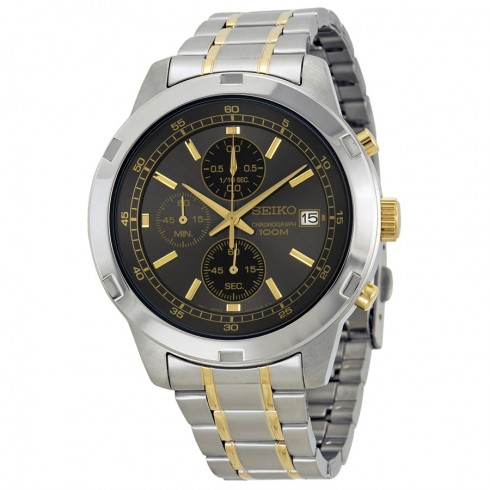 Seiko Chronograph Grey Dial Two-tone Men's Watch SKS425 watches