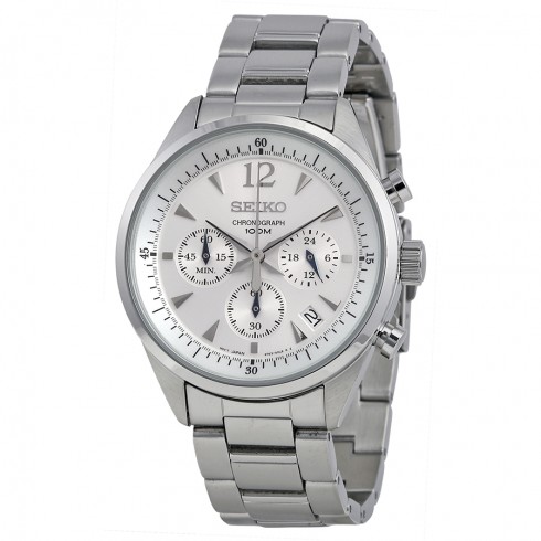 Seiko Chronograph Silver Dial Men's Watch SSB065 watches