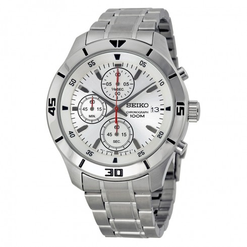 Seiko Chronograph Silver Dial Stainless Steel Men's Watch SKS397 watches