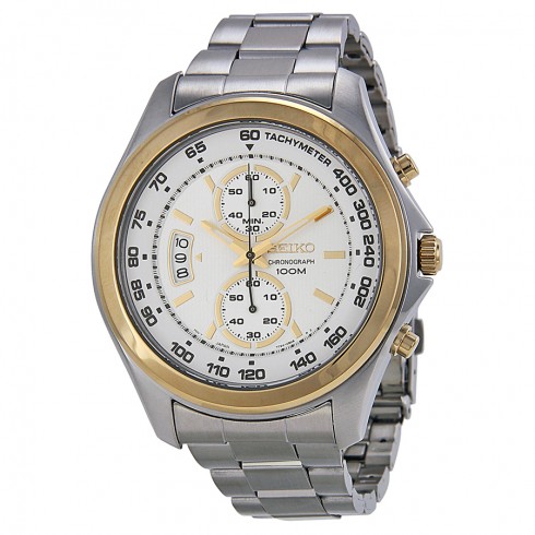 Seiko Chronograph Silver Dial Stainless Steel Men's Watch SNN256 watches