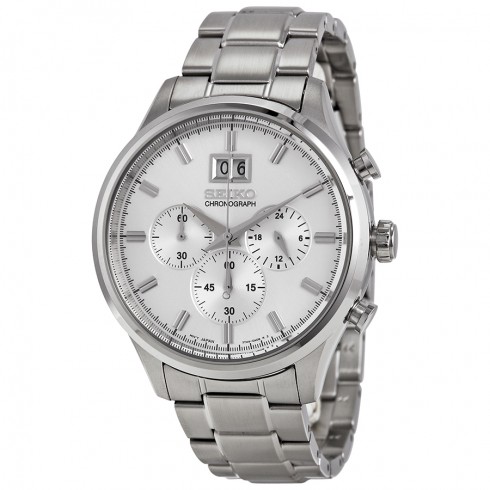 Seiko Chronograph Silver Dial stainless Steel Men's Watch SPC079 watches